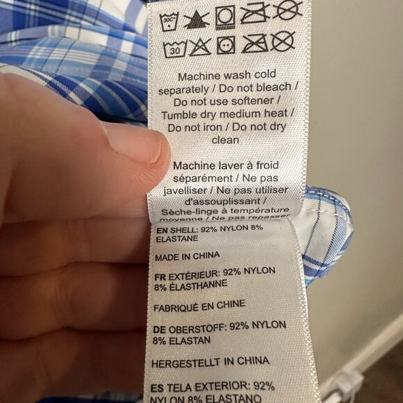 Untuckit Tramonti Shirt Men's Large Blue White Plaid Button Down Pocket - Picture 8 of 9